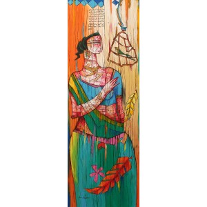 A. S. Rind, 18 x 54 Inch, Acrylic On Canvas, Figurative Painting, AC-ASR-249